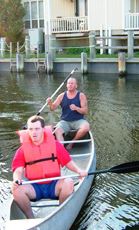A group in their canoe